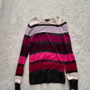 The Limited Pink and Black Striped Sweater